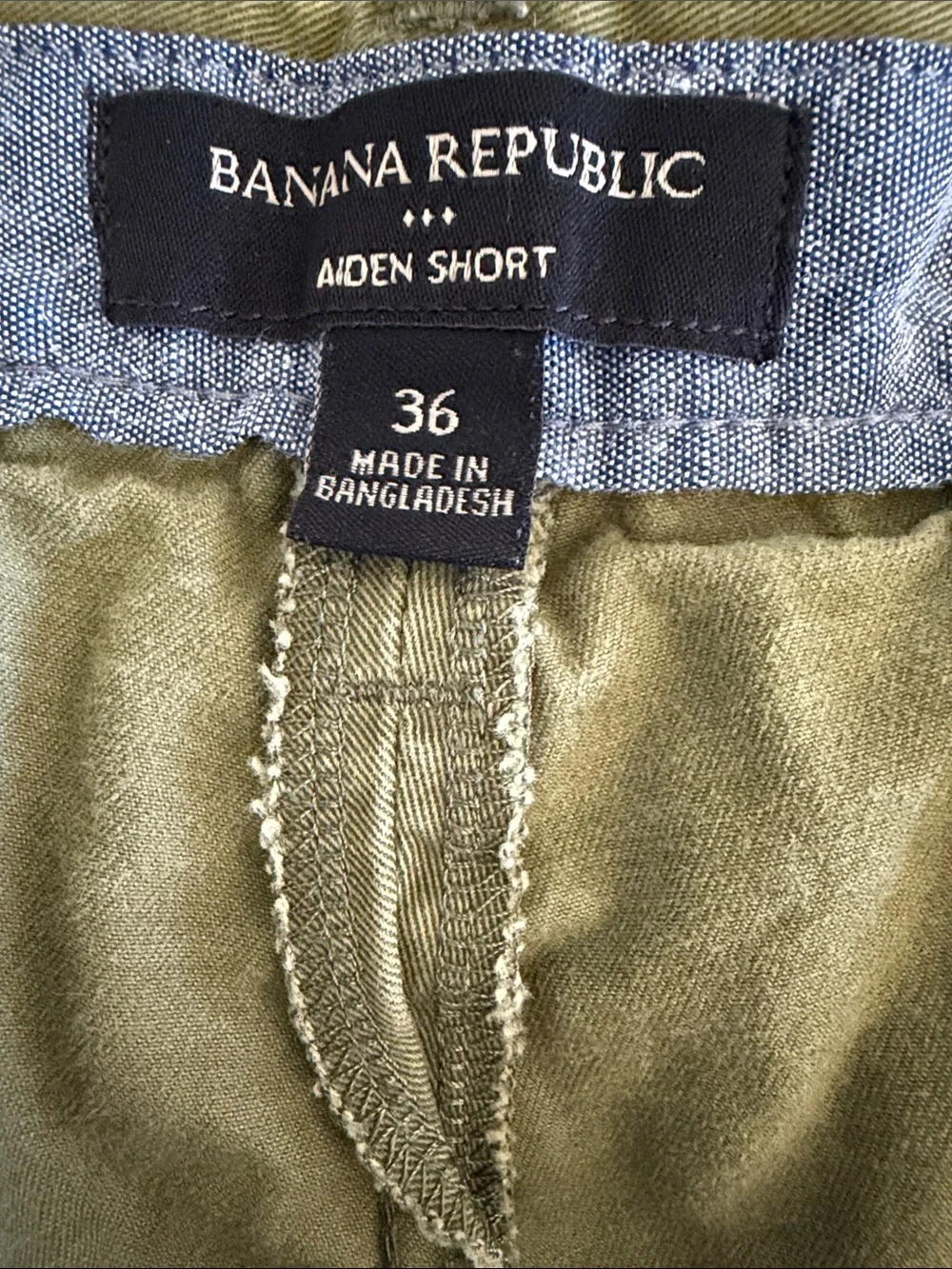 Banana Republic Aidan short men’s size 36  Olive Green Casual Chino Shorts